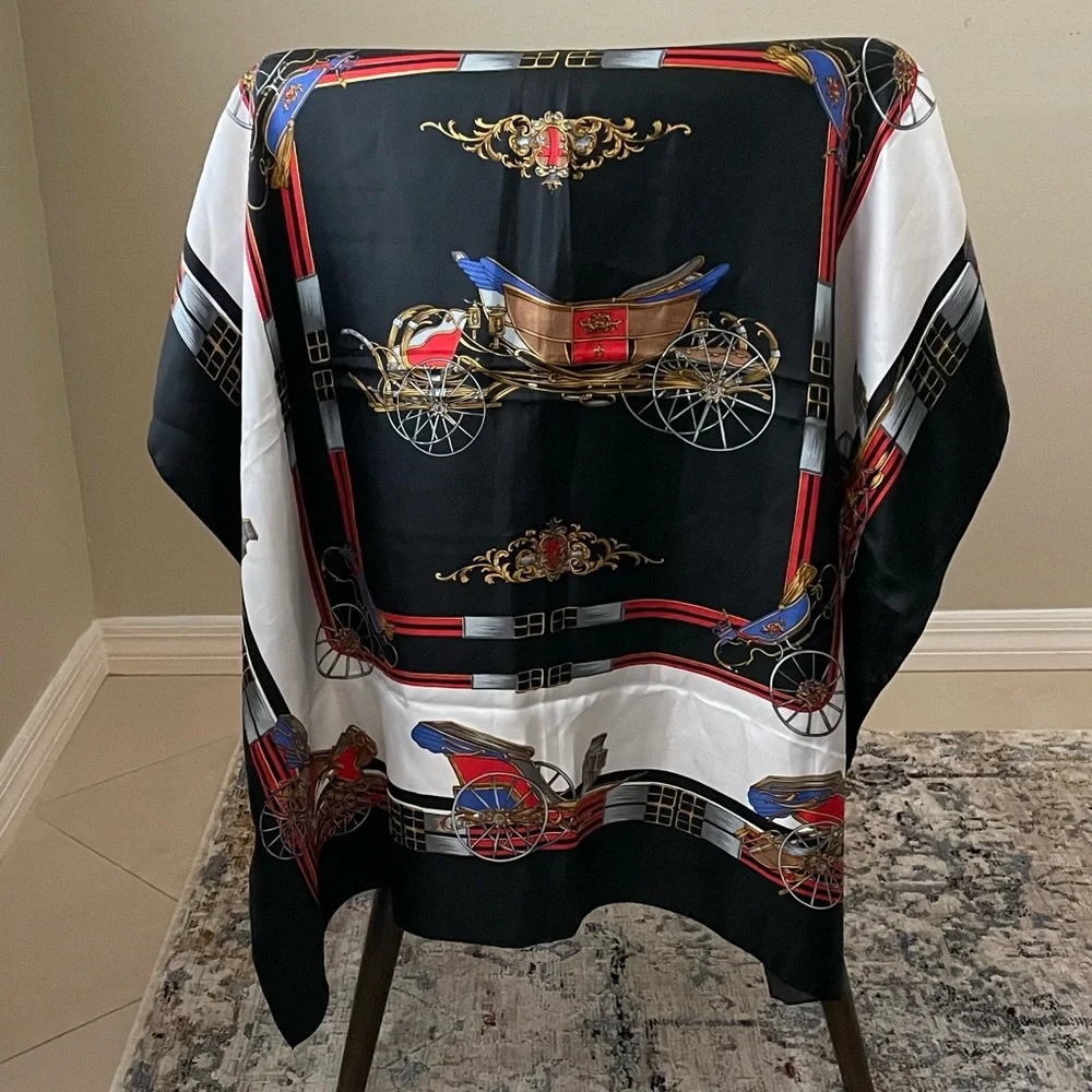 Vintage Carriage Equestrian Square Scarf